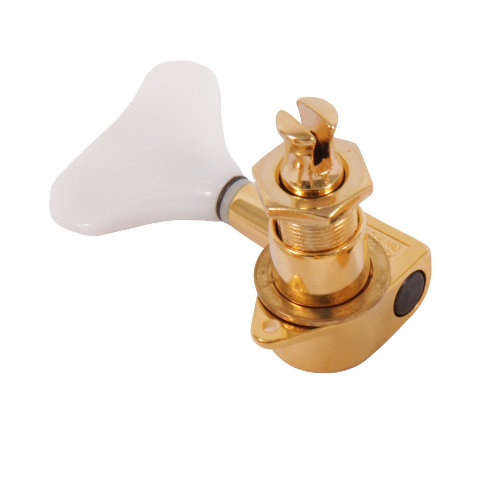 Ibanez 5AMH51AG-L acoustic bass single machine head tuner - 1 x left in gold tone with white plastic button