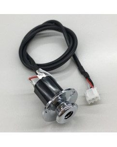 Ibanez 5EJ3Q-CH Outputjack Box Type w/ End Pin Shape Nut, 6.3mm, 3 Pin Con., Chrome,For AEQ-2U