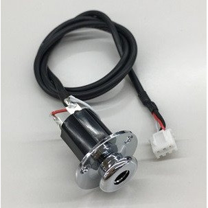 Ibanez 5EJ3Q-CH Outputjack Box Type w/ End Pin Shape Nut, 6.3mm, 3 Pin Con., Chrome,For AEQ-2U