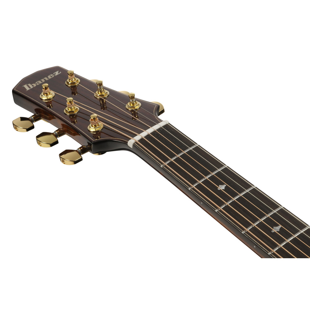 Ibanez AAD361CE-TKR Advanced Acoustic AAD Acoustic Guitar 6-String - Transparent Black High Gloss Top, Bourbon Burst Back & Side