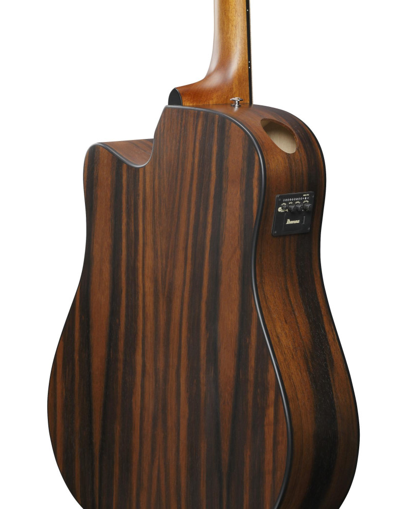 Ibanez AAD70CE-TBN Advanced Acoustic AAD Acoustic Guitar 6-String - Transparent Charcoal Burst Top Natural Open Pore Bac