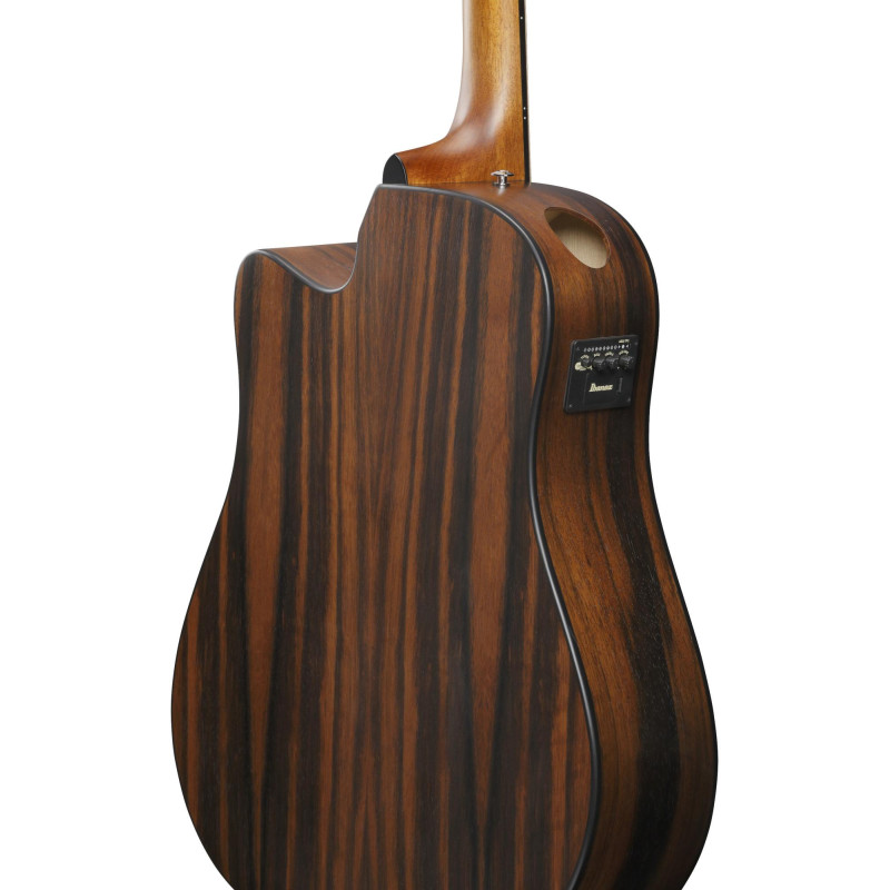 Ibanez AAD70CE-TBN Advanced Acoustic AAD Acoustic Guitar 6-String - Transparent Charcoal Burst Top Natural Open Pore Bac