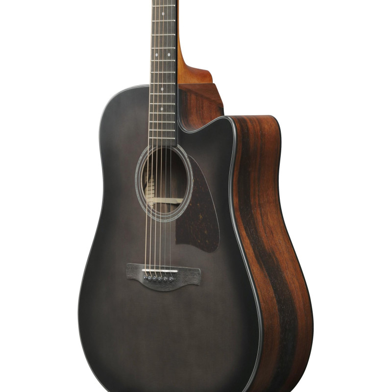 Ibanez AAD70CE-TBN Advanced Acoustic AAD Acoustic Guitar 6-String - Transparent Charcoal Burst Top Natural Open Pore Bac