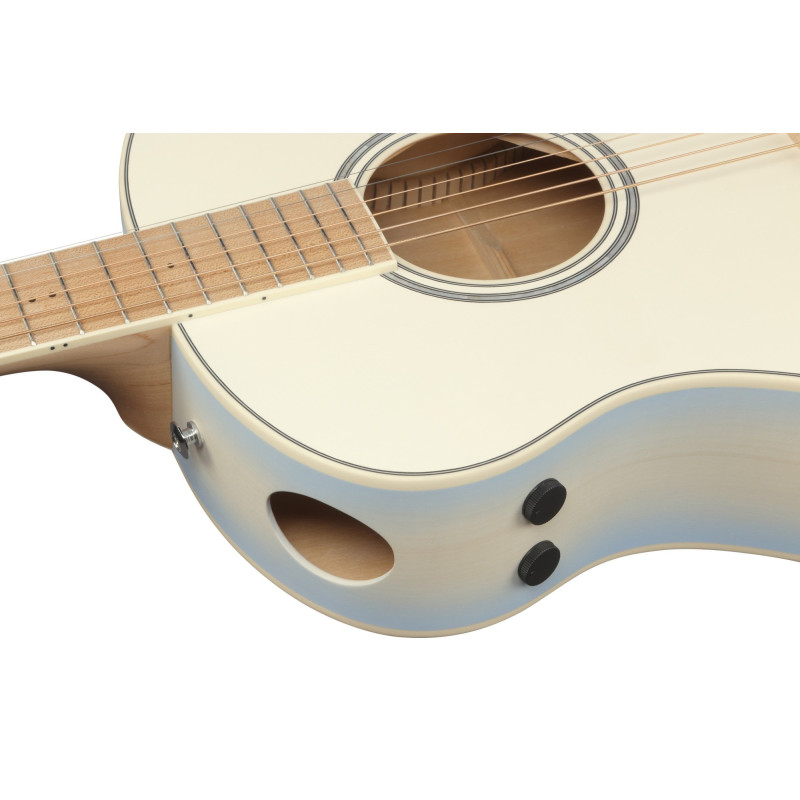 Ibanez AAM370M2E-AIB Advanced Acoustic AAM Acoustic Guitar 6-String - Transparent Antique White Ice Blue Open Pore
