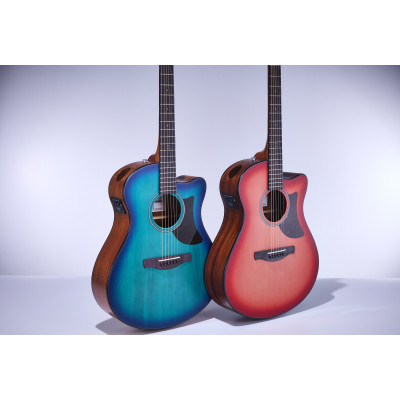 Ibanez AAM50CE-CRO Advanced Acoustic AAM Acoustic Guitar 6-String - Coral Red Burst Open Pore