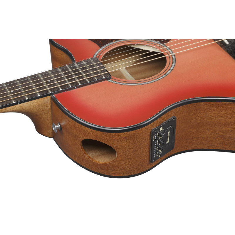 Ibanez AAM50CE-CRO Advanced Acoustic AAM Acoustic Guitar 6-String - Coral Red Burst Open Pore