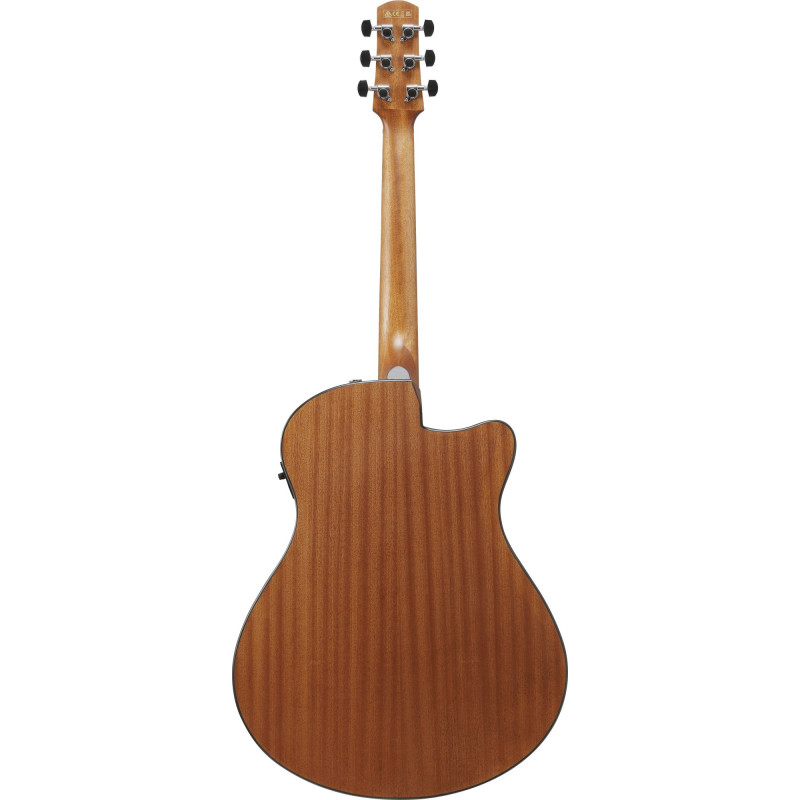 Ibanez AAM50LCE-OLB Advanced Acoustic AAM Acoustic Guitar 6-String Lefty - Open Pore Light Brown Sunburst Top, Natural O
