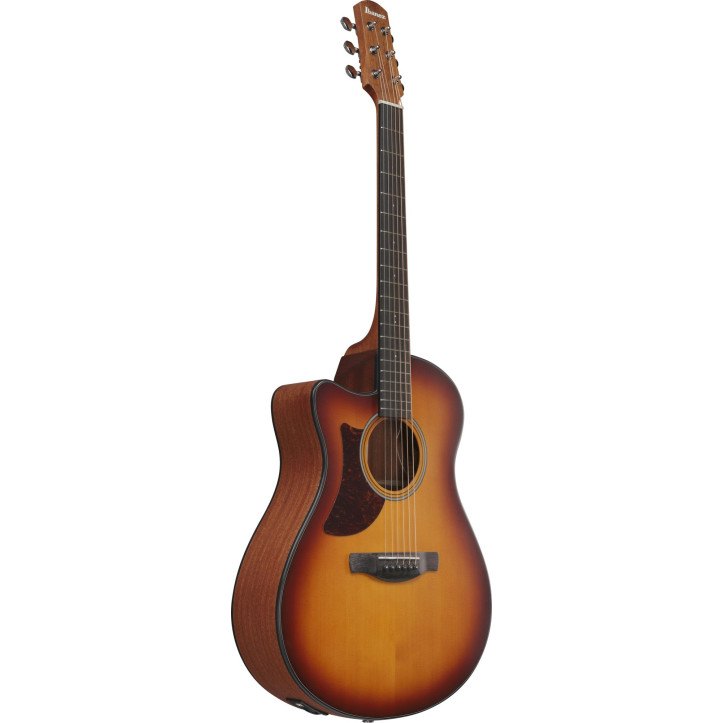 Ibanez AAM50LCE-OLB Advanced Acoustic AAM Acoustic Guitar 6-String Lefty - Open Pore Light Brown Sunburst Top, Natural O