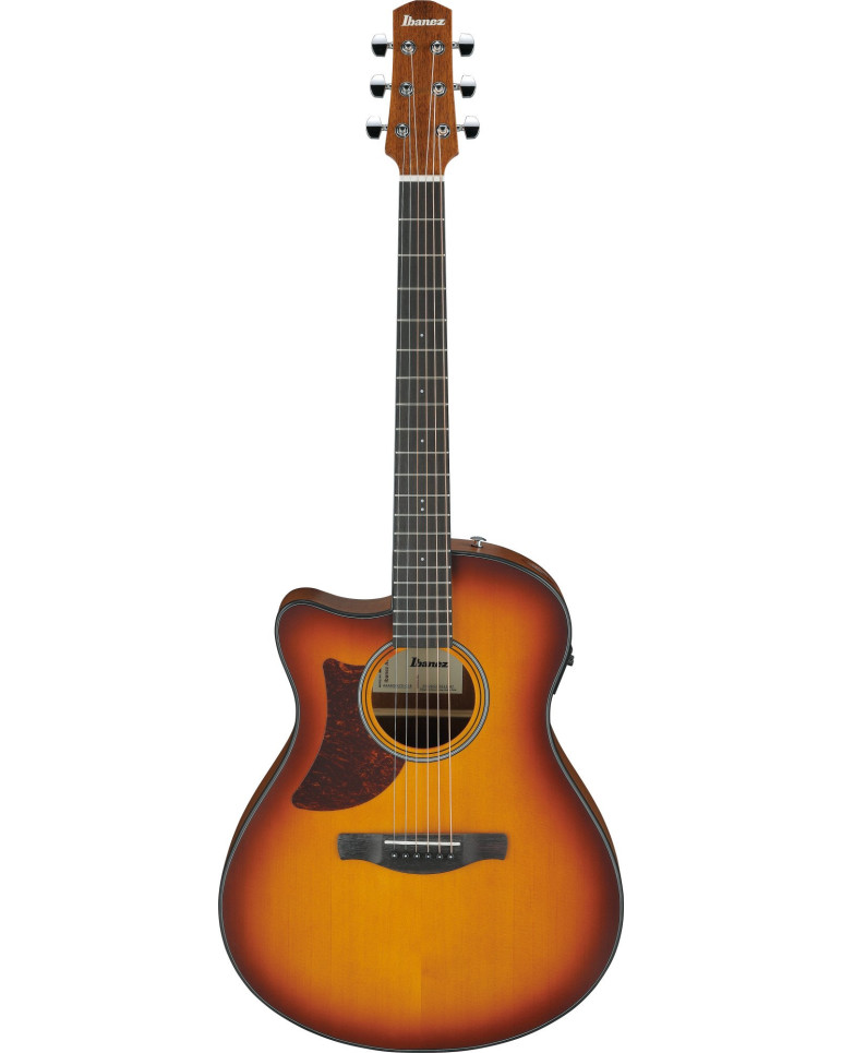 Ibanez AAM50LCE-OLB Advanced Acoustic AAM Acoustic Guitar 6-String Lefty - Open Pore Light Brown Sunburst Top, Natural O