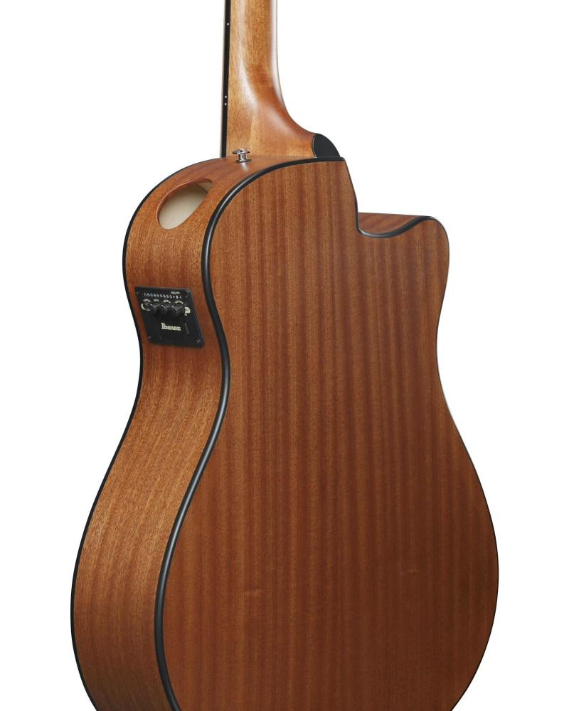 Ibanez AAM50LCE-OLB Advanced Acoustic AAM Acoustic Guitar 6-String Lefty - Open Pore Light Brown Sunburst Top, Natural O
