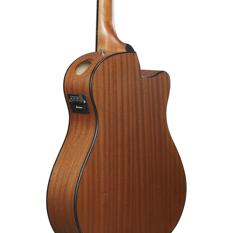 Ibanez AAM50LCE-OLB Advanced Acoustic AAM Acoustic Guitar 6-String Lefty - Open Pore Light Brown Sunburst Top, Natural O