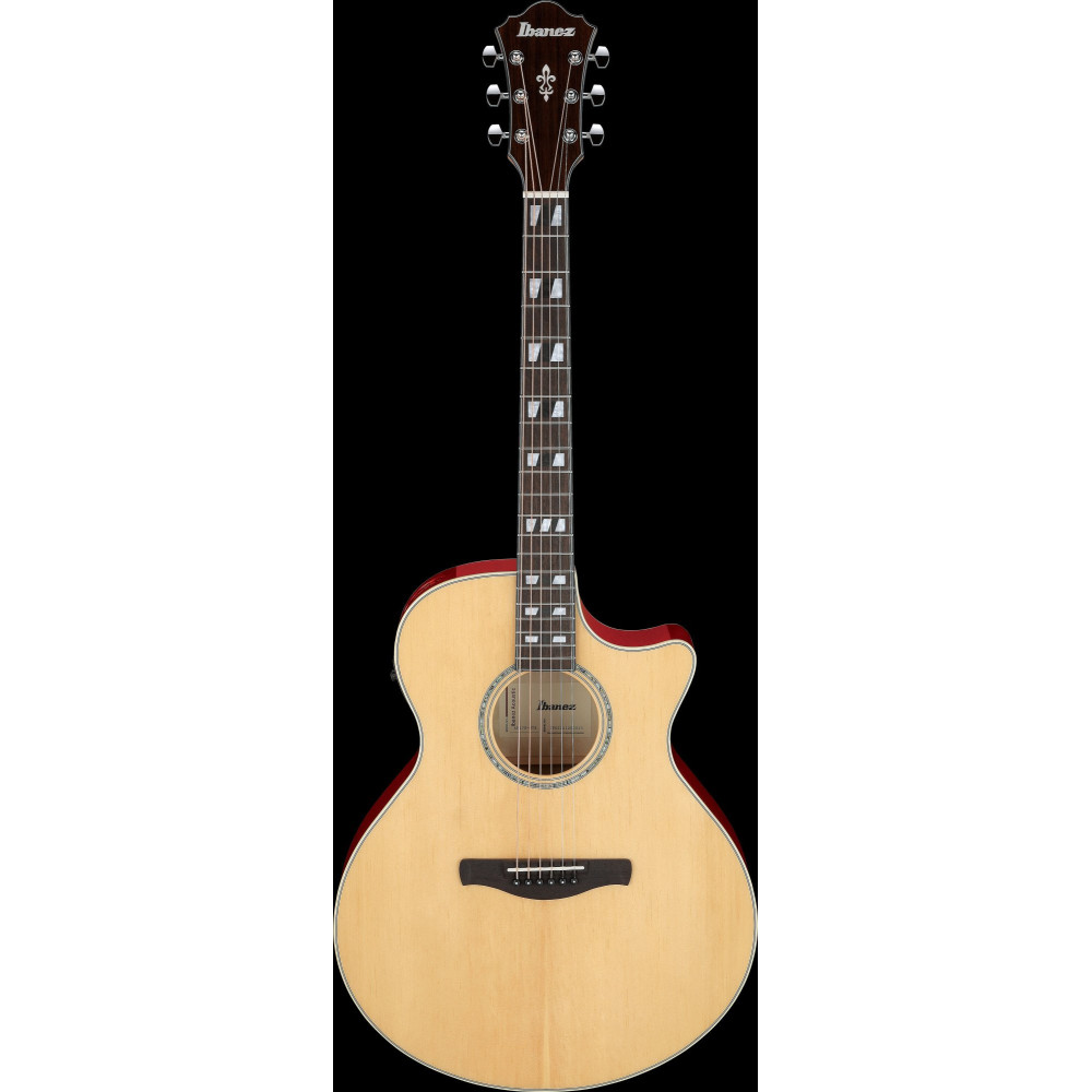 Ibanez AE170-NTR AE Acoustic Guitar 6-String - Natural High Gloss Top, Transparent Red High Gloss Back & Sides