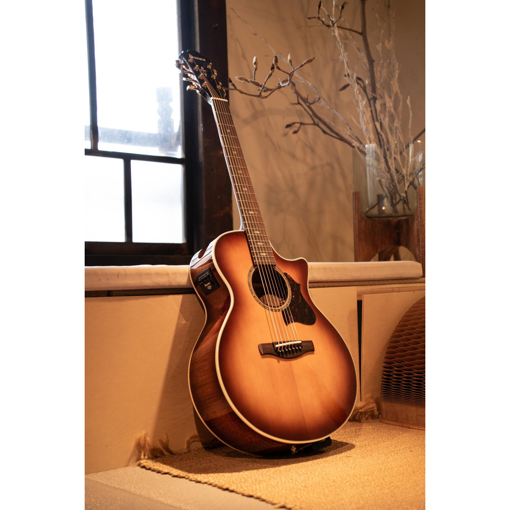Ibanez AE3007FMH-TBH AE Acoustic Guitar 7-String - Tobacco Edge Burst High Gloss