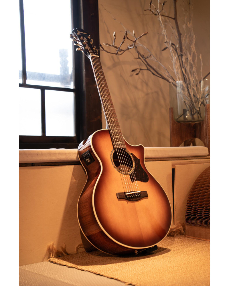 Ibanez AE3007FMH-TBH AE Acoustic Guitar 7-String - Tobacco Edge Burst High Gloss