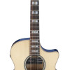 Ibanez AE390-NTA AE Acoustic Guitar 6-String - Natural High Gloss Top, Aqua Blue High Gloss Back & Sides