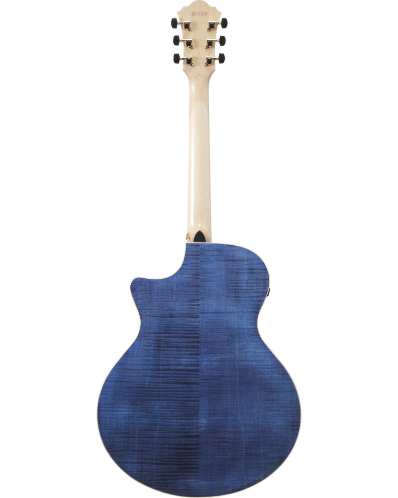 Ibanez AE390-NTA AE Acoustic Guitar 6-String - Natural High Gloss Top, Aqua Blue High Gloss Back & Sides