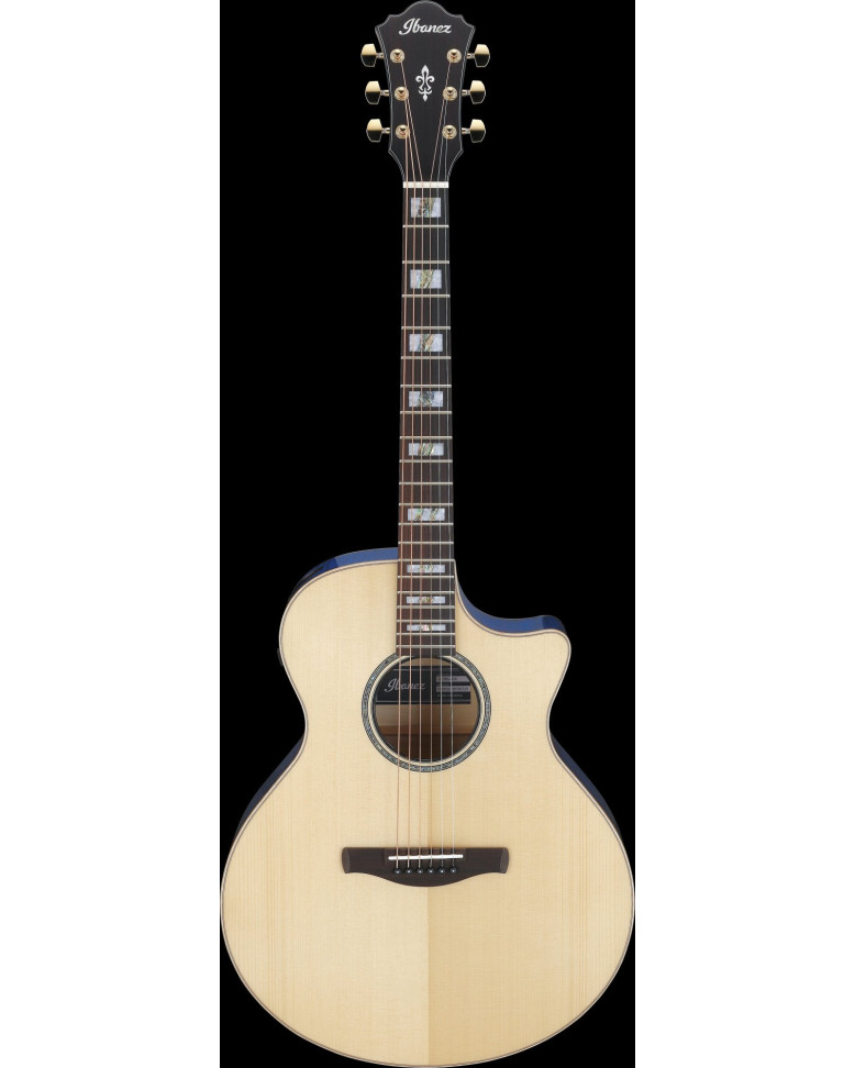 Ibanez AE390-NTA AE Acoustic Guitar 6-String - Natural High Gloss Top, Aqua Blue High Gloss Back & Sides