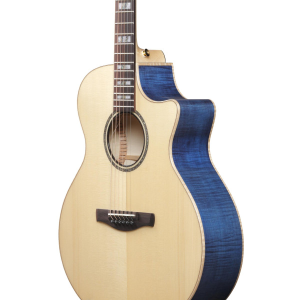 Ibanez AE390-NTA AE Acoustic Guitar 6-String - Natural High Gloss Top, Aqua Blue High Gloss Back & Sides