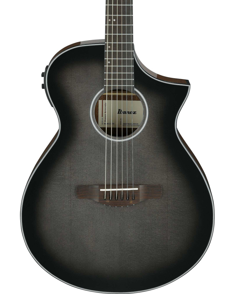 Ibanez AEWC11-TCB AEW Acoustic Guitar 6-String - Transparent Charcoal Burst High Gloss