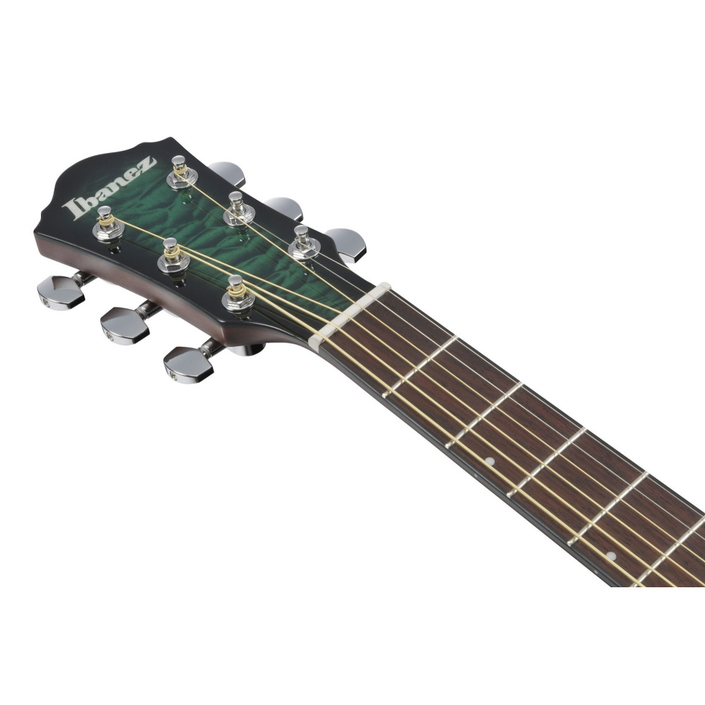 Ibanez AEWC16QA-TEH AEWC Acoustic Guitar 6-String - Transparent Emerlad Burst Top & Natural High Gloss Back & Side