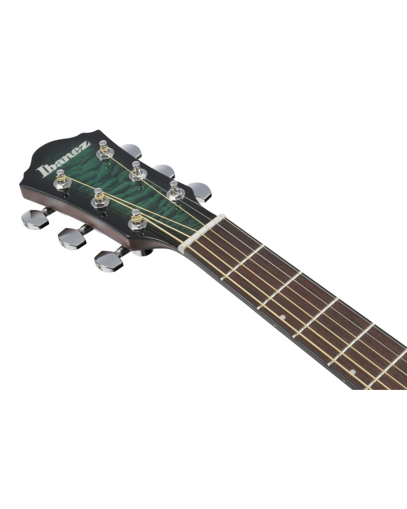 Ibanez AEWC16QA-TEH AEWC Acoustic Guitar 6-String - Transparent Emerlad Burst Top & Natural High Gloss Back & Side