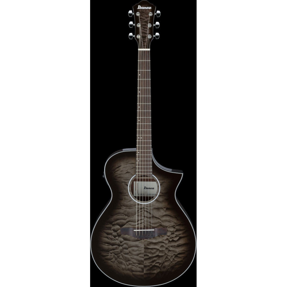 Ibanez AEWC16QA-TKH AEWC Acoustic Guitar 6-String - Transparent Black Sunburst Top & Natural High Gloss Back & Side