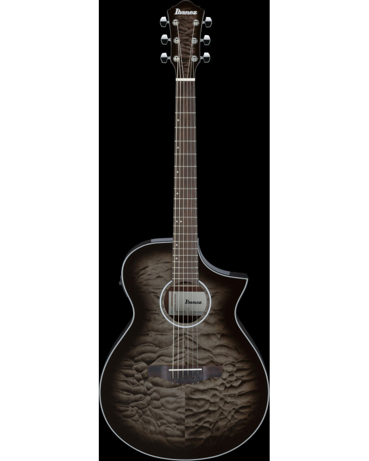 Ibanez AEWC16QA-TKH AEWC Acoustic Guitar 6-String - Transparent Black Sunburst Top & Natural High Gloss Back & Side