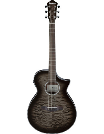 Ibanez AEWC16QA-TKH AEWC Acoustic Guitar 6-String - Transparent Black Sunburst Top & Natural High Gloss Back & Side