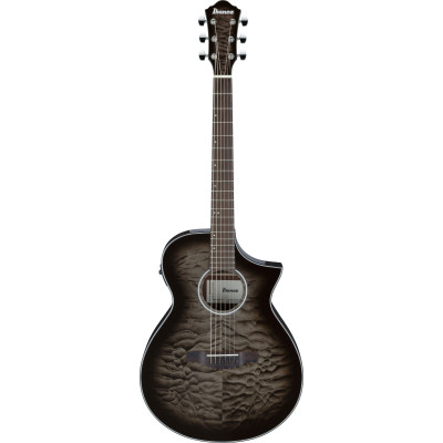 Ibanez AEWC16QA-TKH AEWC Acoustic Guitar 6-String - Transparent Black Sunburst Top & Natural High Gloss Back & Side