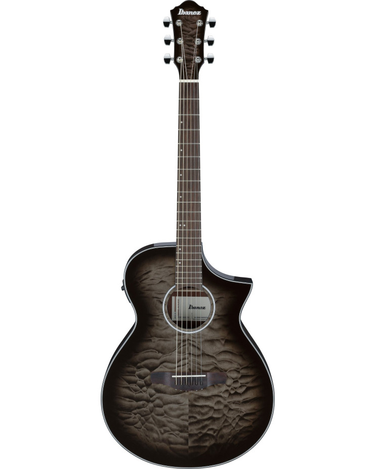 Ibanez AEWC16QA-TKH AEWC Acoustic Guitar 6-String - Transparent Black Sunburst Top & Natural High Gloss Back & Side