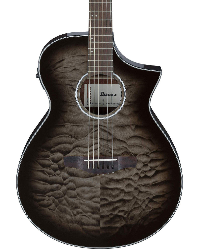 Ibanez AEWC16QA-TKH AEWC Acoustic Guitar 6-String - Transparent Black Sunburst Top & Natural High Gloss Back & Side