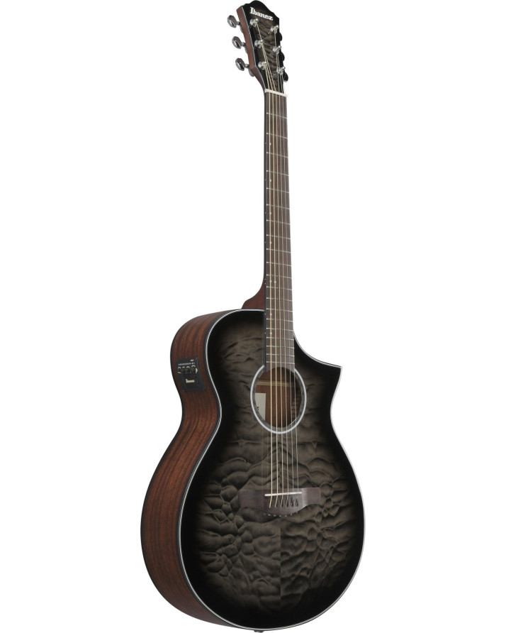 Ibanez AEWC16QA-TKH AEWC Acoustic Guitar 6-String - Transparent Black Sunburst Top & Natural High Gloss Back & Side