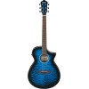 Ibanez AEWC16QA-TLH AEWC Acoustic Guitar 6-String - Transparent Blue Sunburst Top & Natural High Gloss Back & Side