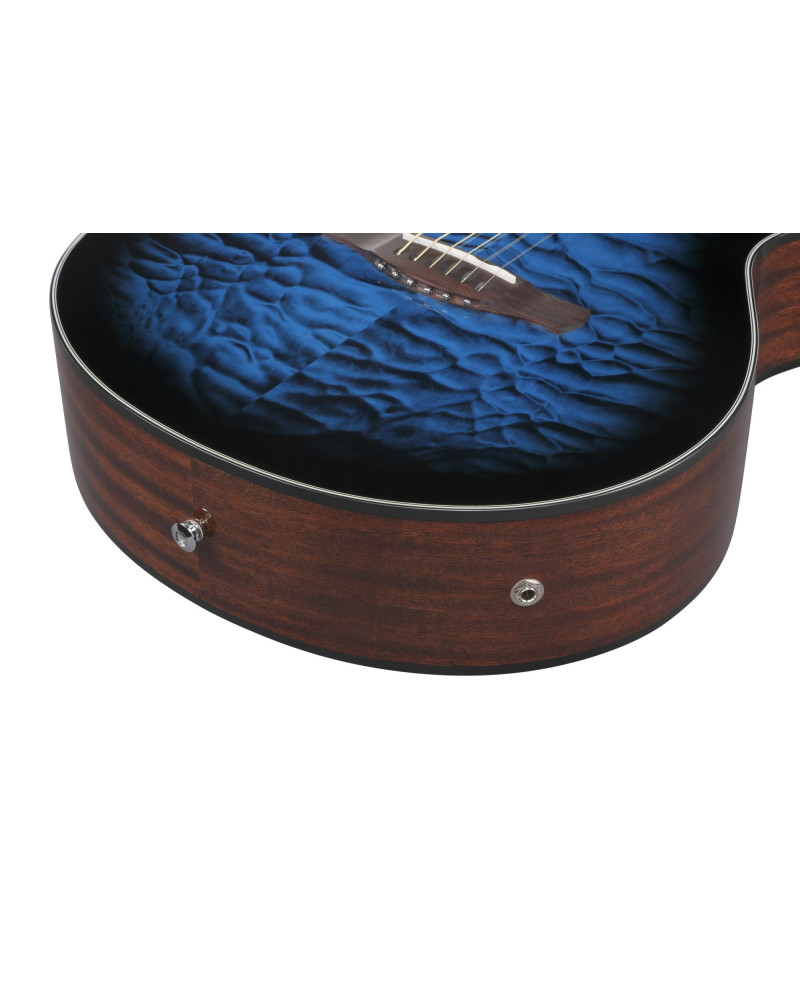 Ibanez AEWC16QA-TLH AEWC Acoustic Guitar 6-String - Transparent Blue Sunburst Top & Natural High Gloss Back & Side