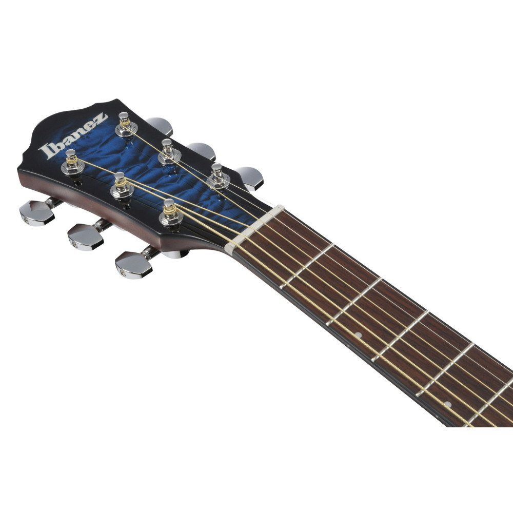 Ibanez AEWC16QA-TLH AEWC Acoustic Guitar 6-String - Transparent Blue Sunburst Top & Natural High Gloss Back & Side
