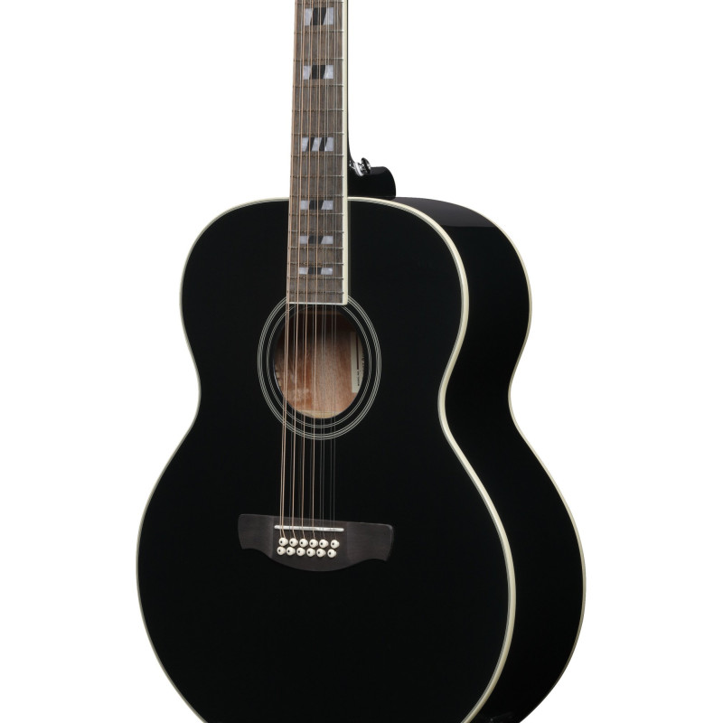 Ibanez AJ7012M1E-BK Artwood AJ Acoustic Guitar12-String - Black High Gloss