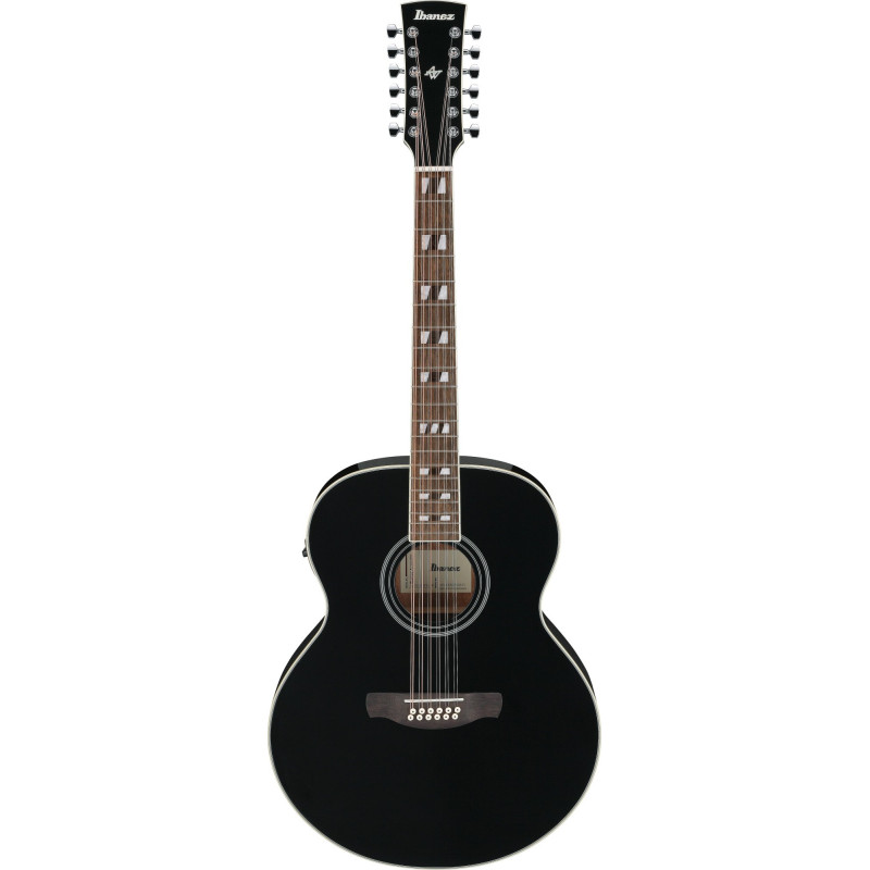 Ibanez AJ7012M1E-BK Artwood AJ Acoustic Guitar12-String - Black High Gloss