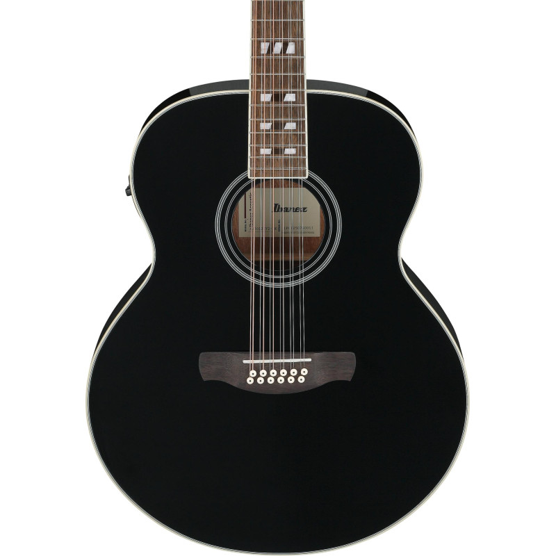 Ibanez AJ7012M1E-BK Artwood AJ Acoustic Guitar12-String - Black High Gloss