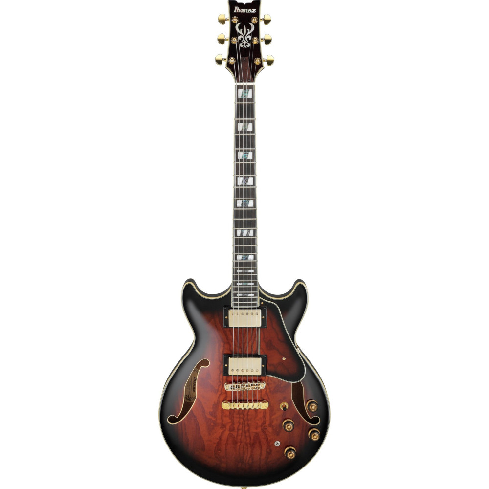 Ibanez AM153QA-DBS Artstar AM Hollow Body Guitar 6-String - Dark Brown Sunburst + Case