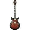 Ibanez AM153QA-DBS Artstar AM Hollow Body Guitar 6-String - Dark Brown Sunburst + Case