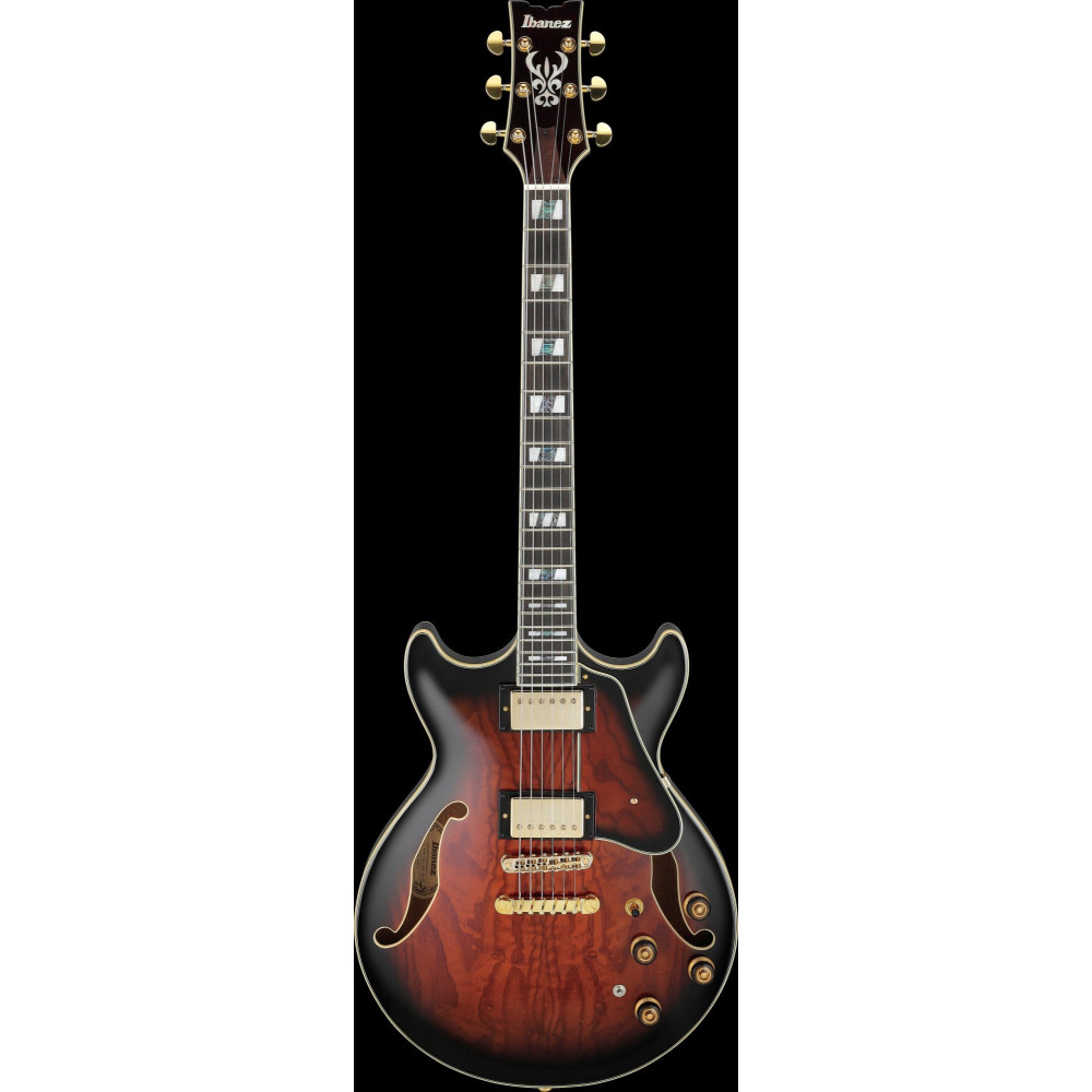 Ibanez AM153QA-DBS Artstar AM Hollow Body Guitar 6-String - Dark Brown Sunburst + Case