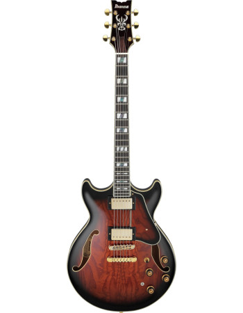 Ibanez AM153QA-DBS Artstar AM Hollow Body Guitar 6-String - Dark Brown Sunburst + Case