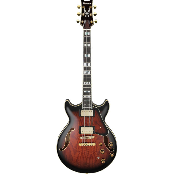 Ibanez AM153QA-DBS Artstar AM Hollow Body Guitar 6-String - Dark Brown Sunburst + Case