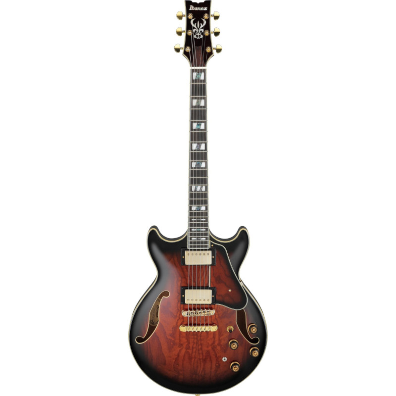 Ibanez AM153QA-DBS Artstar AM Hollow Body Guitar 6-String - Dark Brown Sunburst + Case