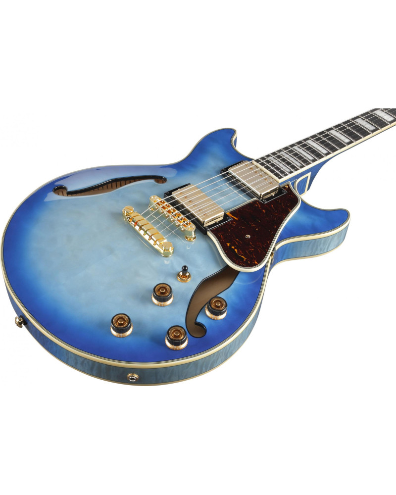 Ibanez AM93QM-JBB Artcore Expressionist AM Hollow Body Guitar 6-String - Jet Blue Burst