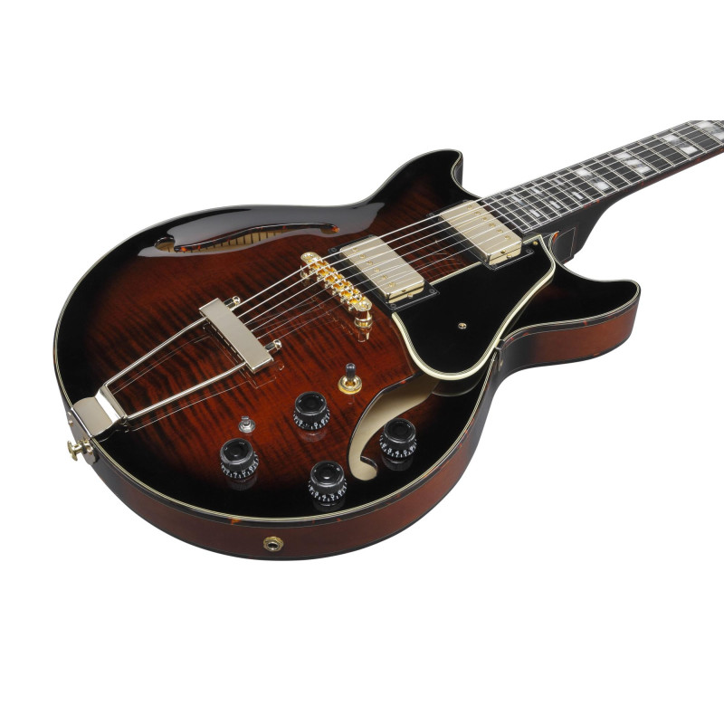 Ibanez AMH100FM-DVS Artstar Hollow Body Guitar 6-String - Dark Violin Sunburst + Case