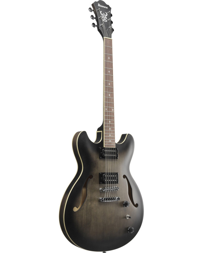 Ibanez AS53-TKF Artcore AS Hollow Body Guitar 6-String - Transparent Black Flat