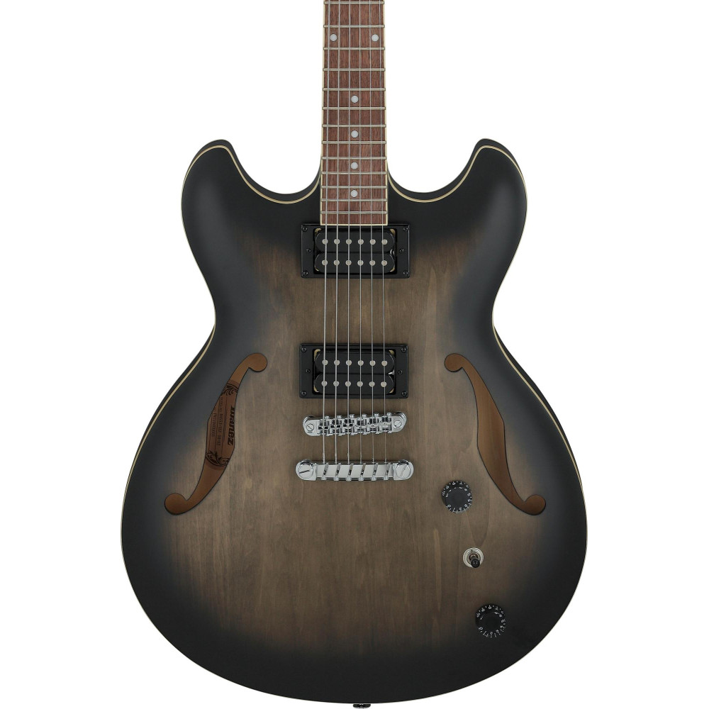 Ibanez AS53-TKF Artcore AS Hollow Body Guitar 6-String - Transparent Black Flat