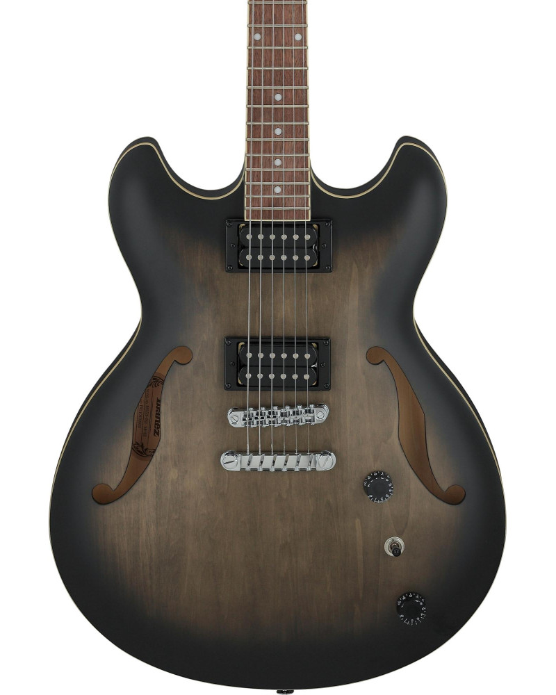 Ibanez AS53-TKF Artcore AS Hollow Body Guitar 6-String - Transparent Black Flat