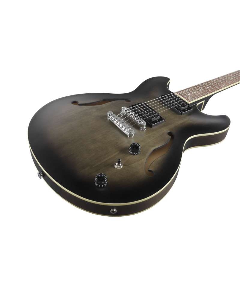 Ibanez AS53-TKF Artcore AS Hollow Body Guitar 6-String - Transparent Black Flat